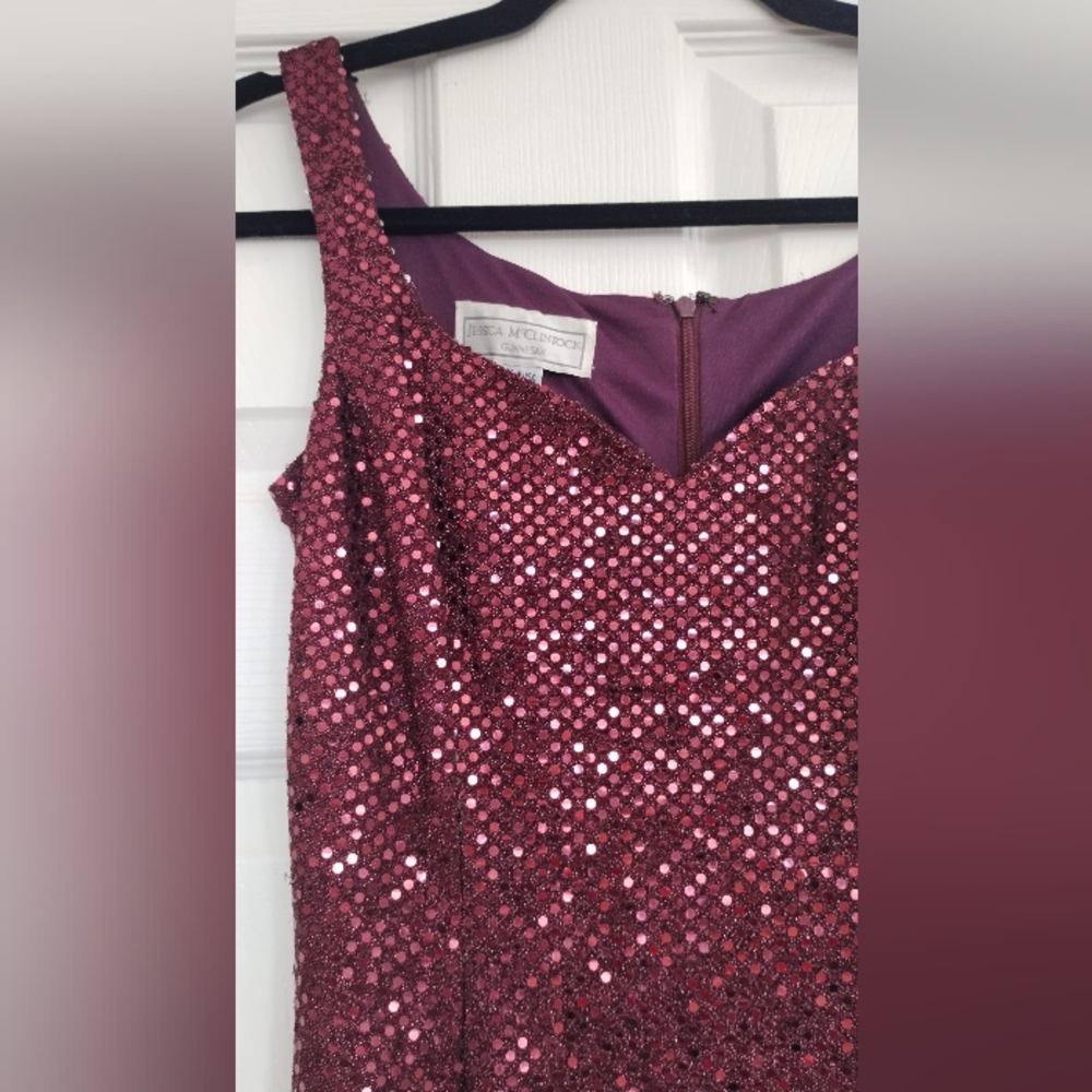 VINTAGE Jessica McClintock Gunne Sax dress in maroon, size 3/4